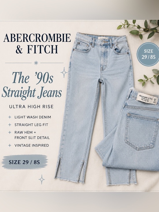 Abercrombie & Fitch Denim - Abercrombie & Fitch Light Blue Straight Leg Jeans